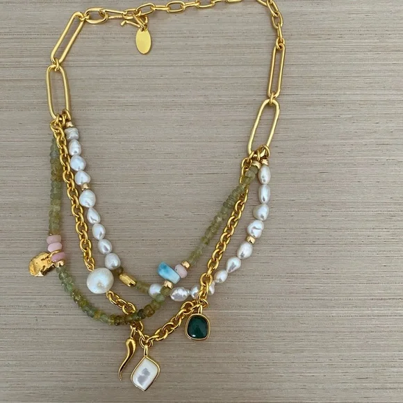 Stunning Lizzie Fortunato necklace! A multi strand stunner!
